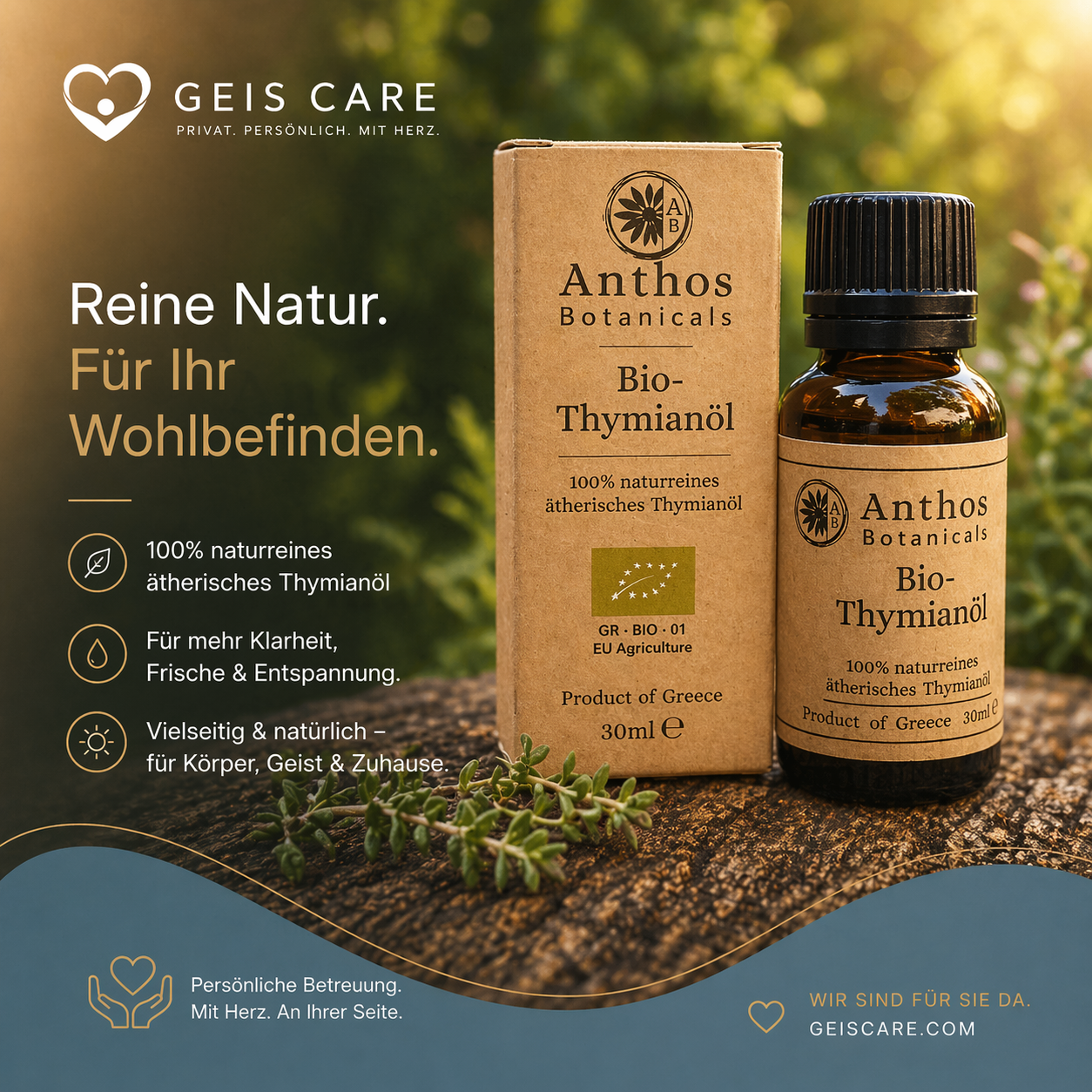 Thymianöl BIO 30 ml – naturreines ätherisches Öl kraftvoll & intensiv