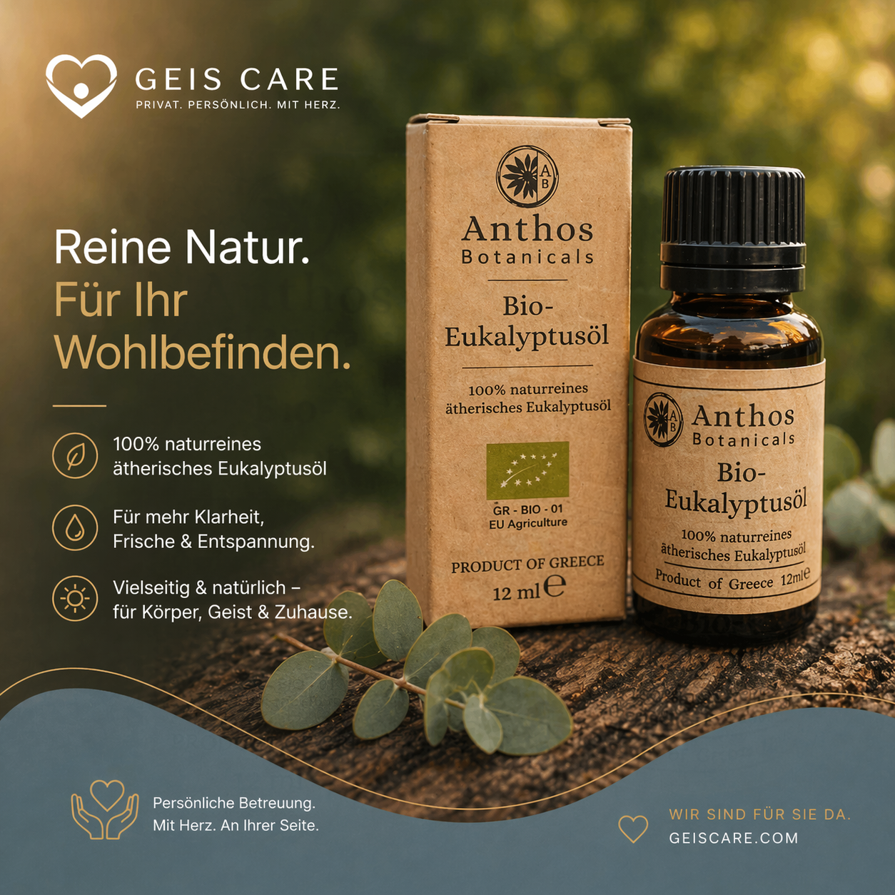Eukalyptusöl BIO 12 ml – naturreines ätherisches Öl für Aromatherapie