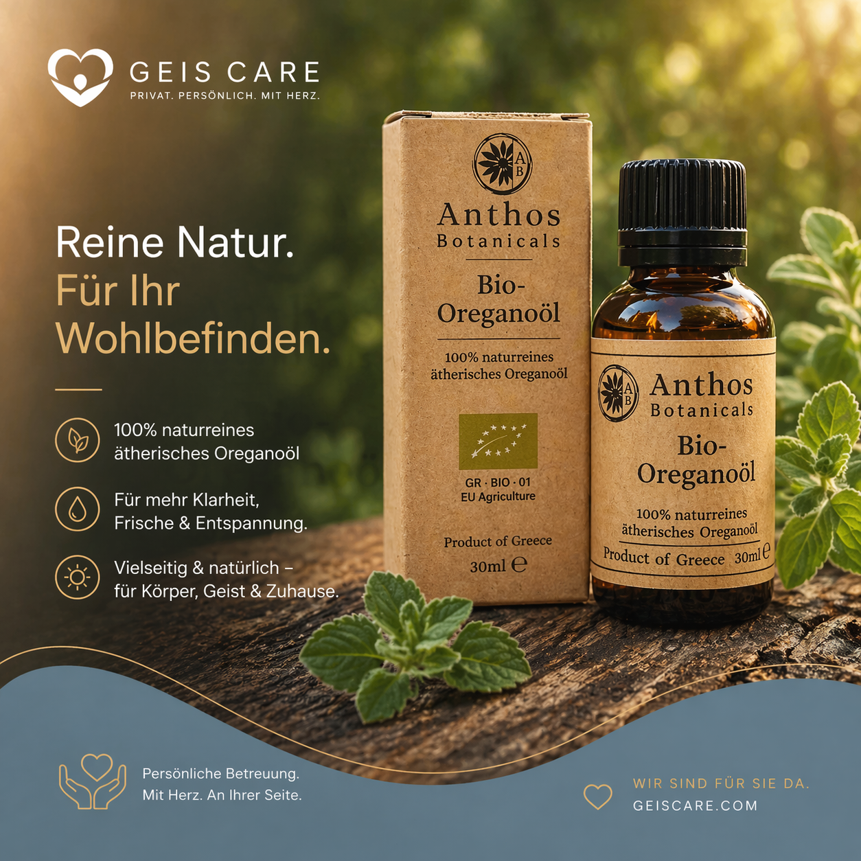 Oreganoöl BIO 30 ml – naturreines ätherisches Öl kraftvoll & intensiv