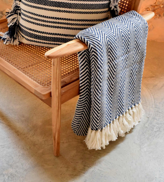 Geis Care – Herringbone Decke Dunkelblau (Decke)