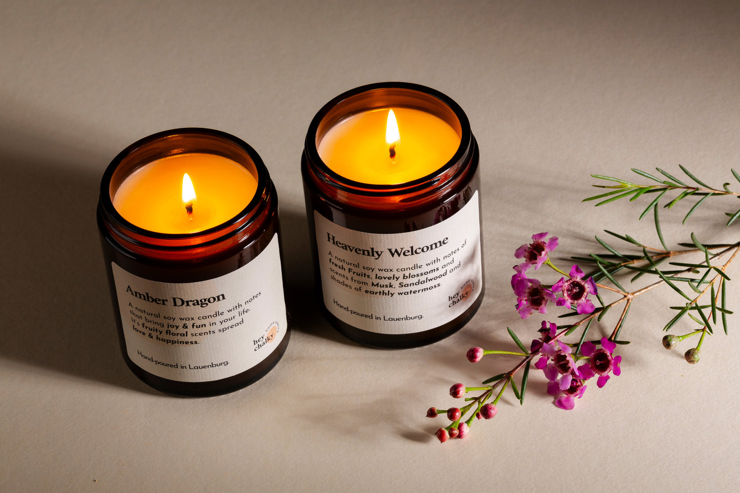 Premium Duftkerze Amber Dragon – Fruchtig-floral für positive Vibes
