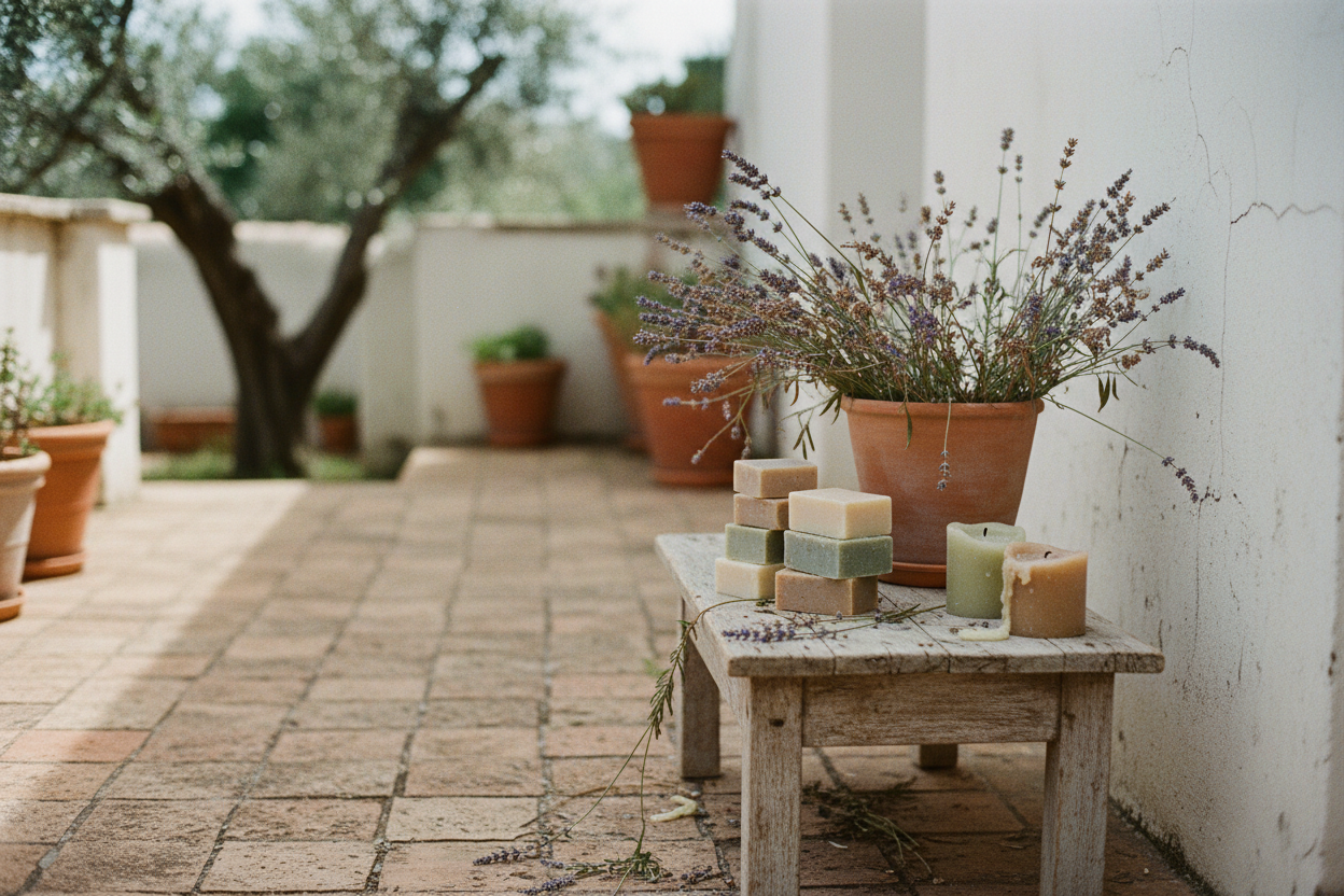 Mediterrane Terrasse mit Lavendel